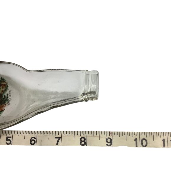 Vtg Spoon Rest Decorative Glass Bottle Screech Owl Design 8.5"x3" - Picture 3 of 4